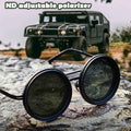 1-9 Gears Adjustable Polarized Sunglasses with ND Filter Lenses - Handcrafted Unisex Vintage Rounded Glasses