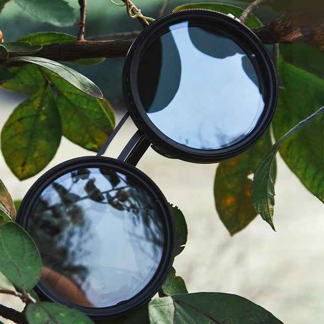 1-9 Gears Adjustable Polarized Sunglasses with ND Filter Lenses - Handcrafted Unisex Vintage Rounded Glasses
