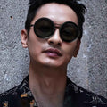 1-9 Gears Adjustable Polarized Sunglasses with ND Filter Lenses - Handcrafted Unisex Vintage Rounded Glasses