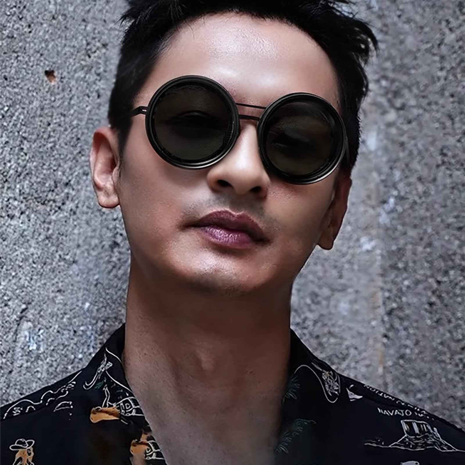 1-9 Gears Adjustable Polarized Sunglasses with ND Filter Lenses - Handcrafted Unisex Vintage Rounded Glasses